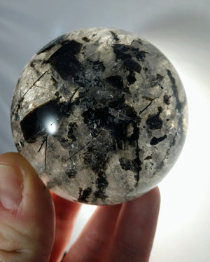 Tourmalinated Quartz Sphere w/ Mica