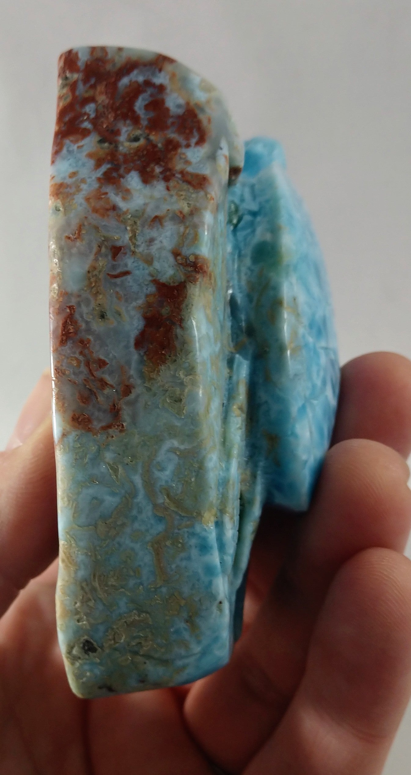 Larimar Turtle Carving
