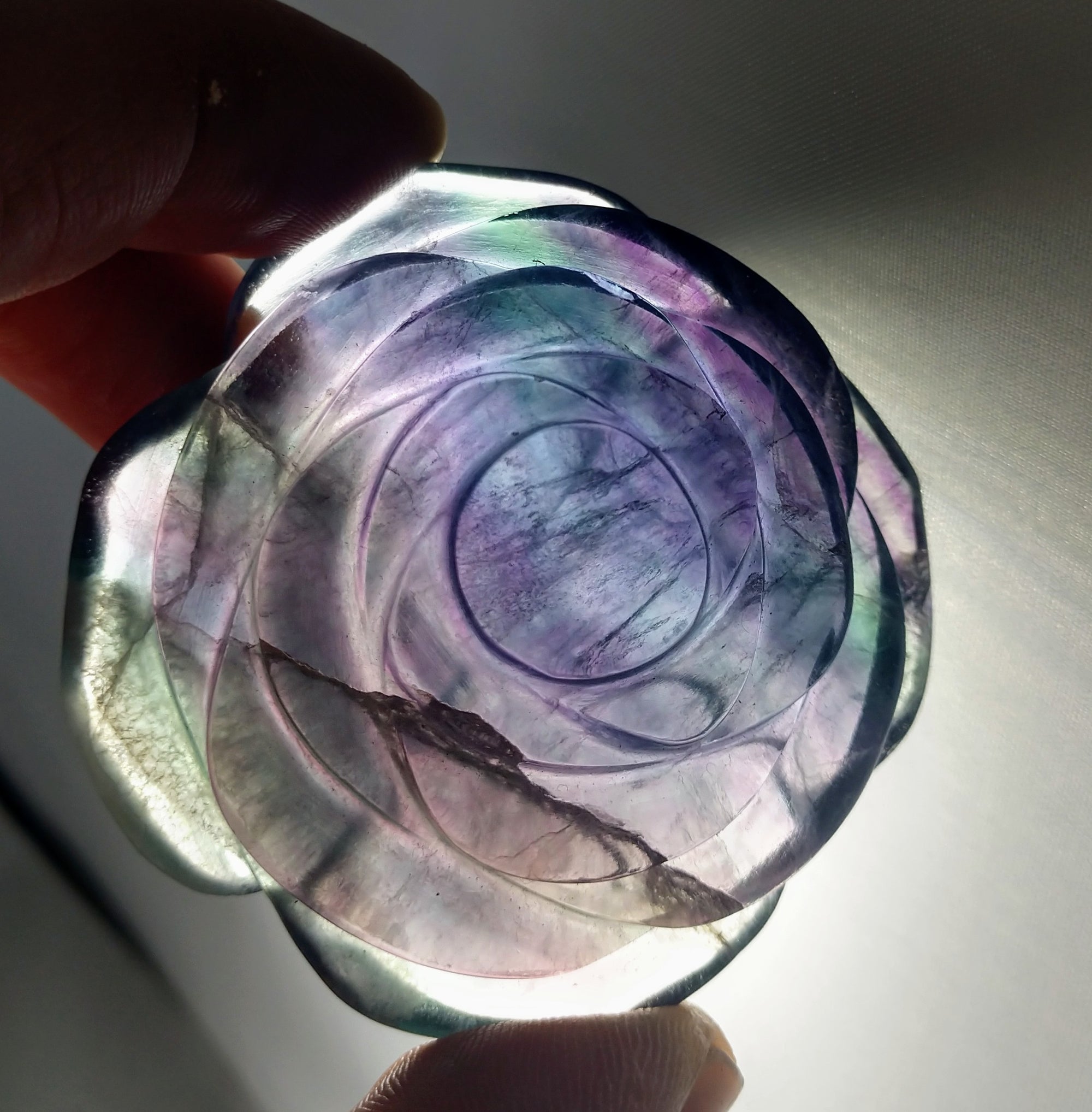 Rainbow Fluorite Rose