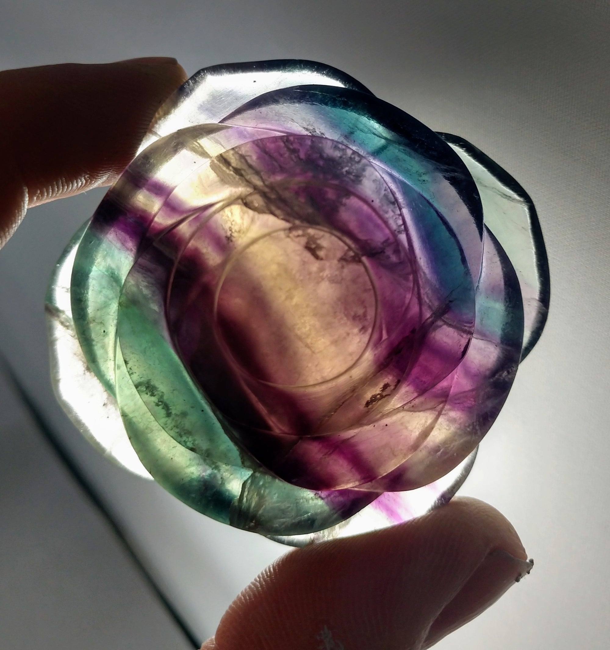 Rainbow Fluorite Rose