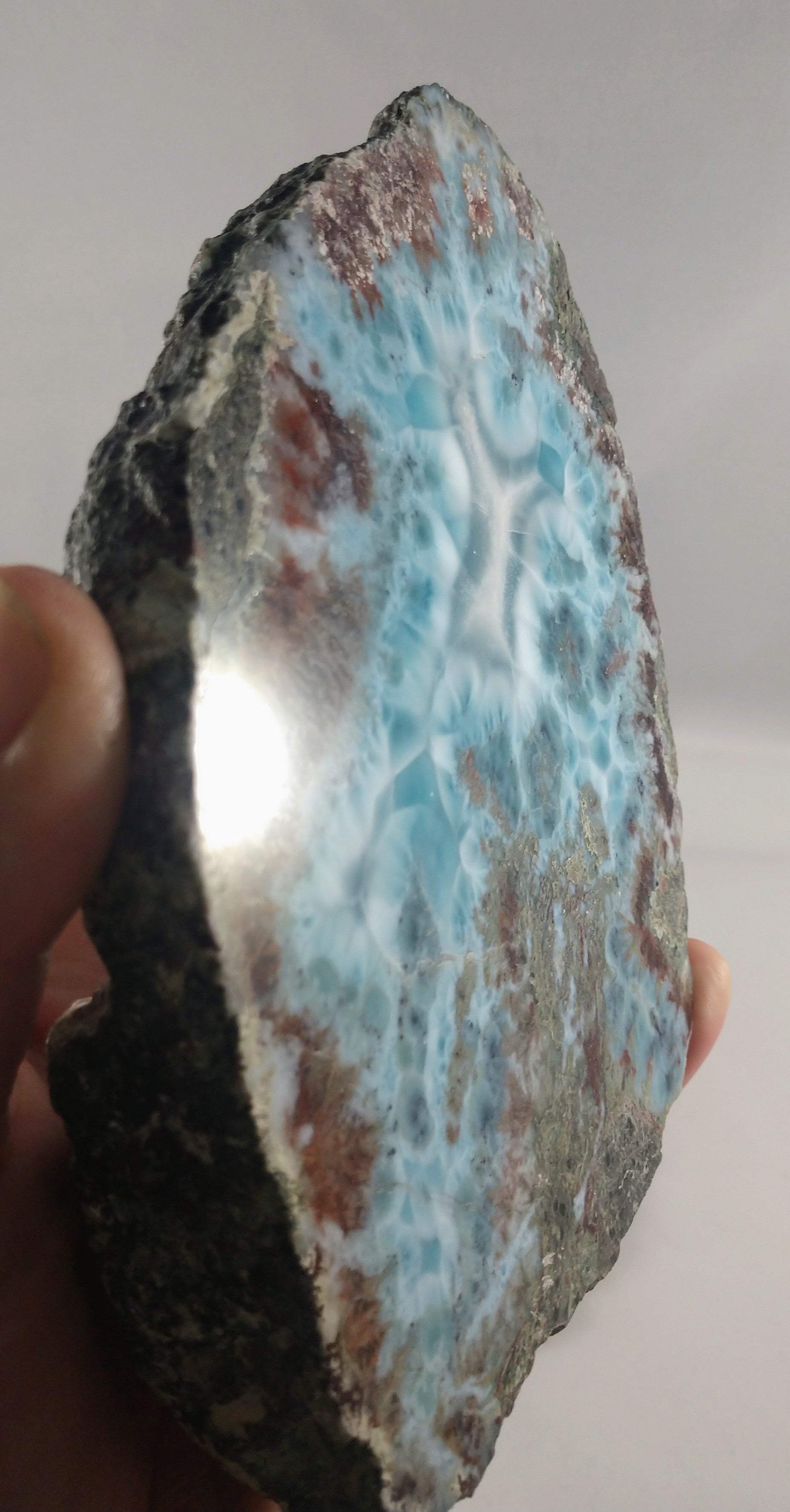 Larimar, One side polished