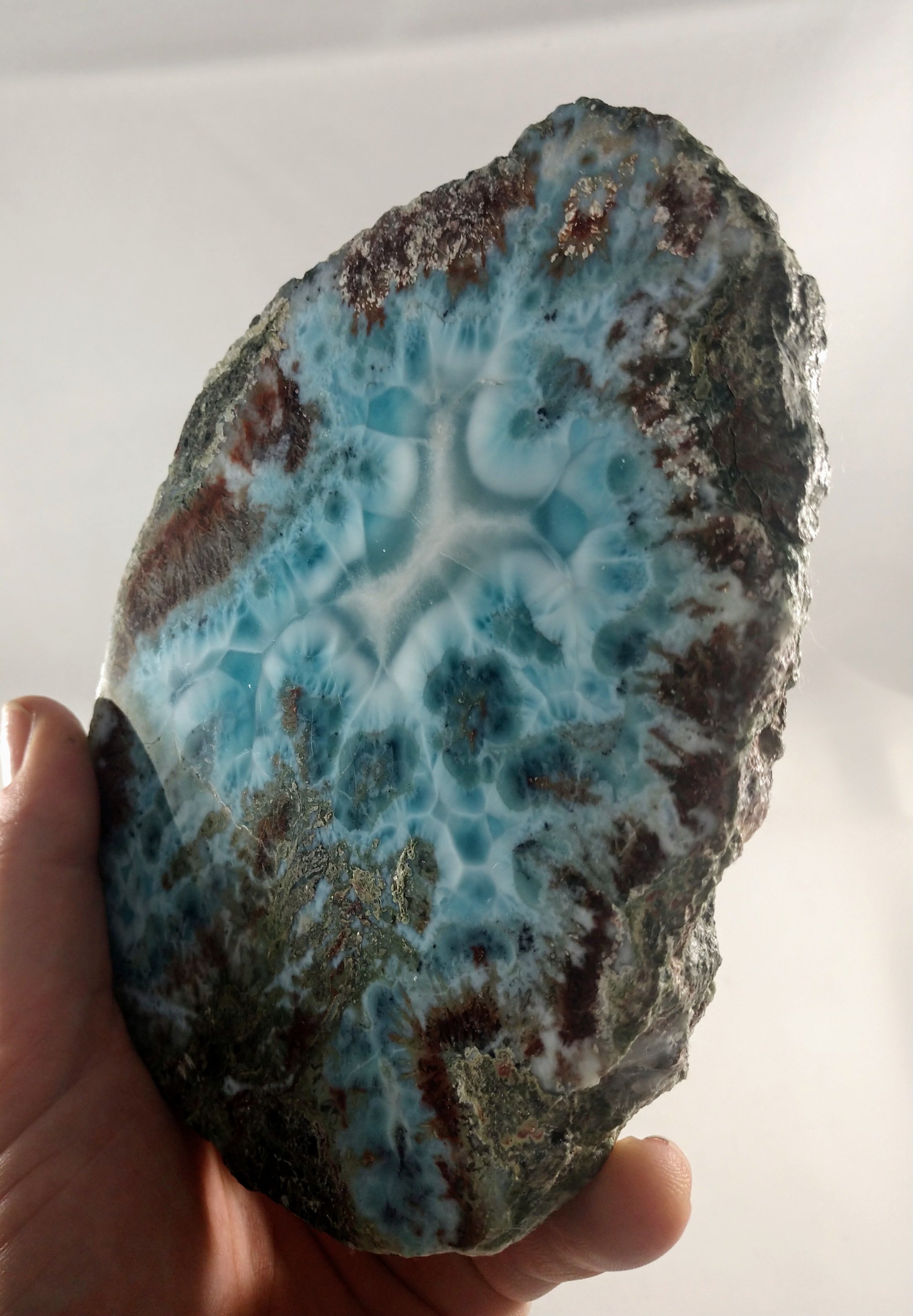 Larimar, One side polished
