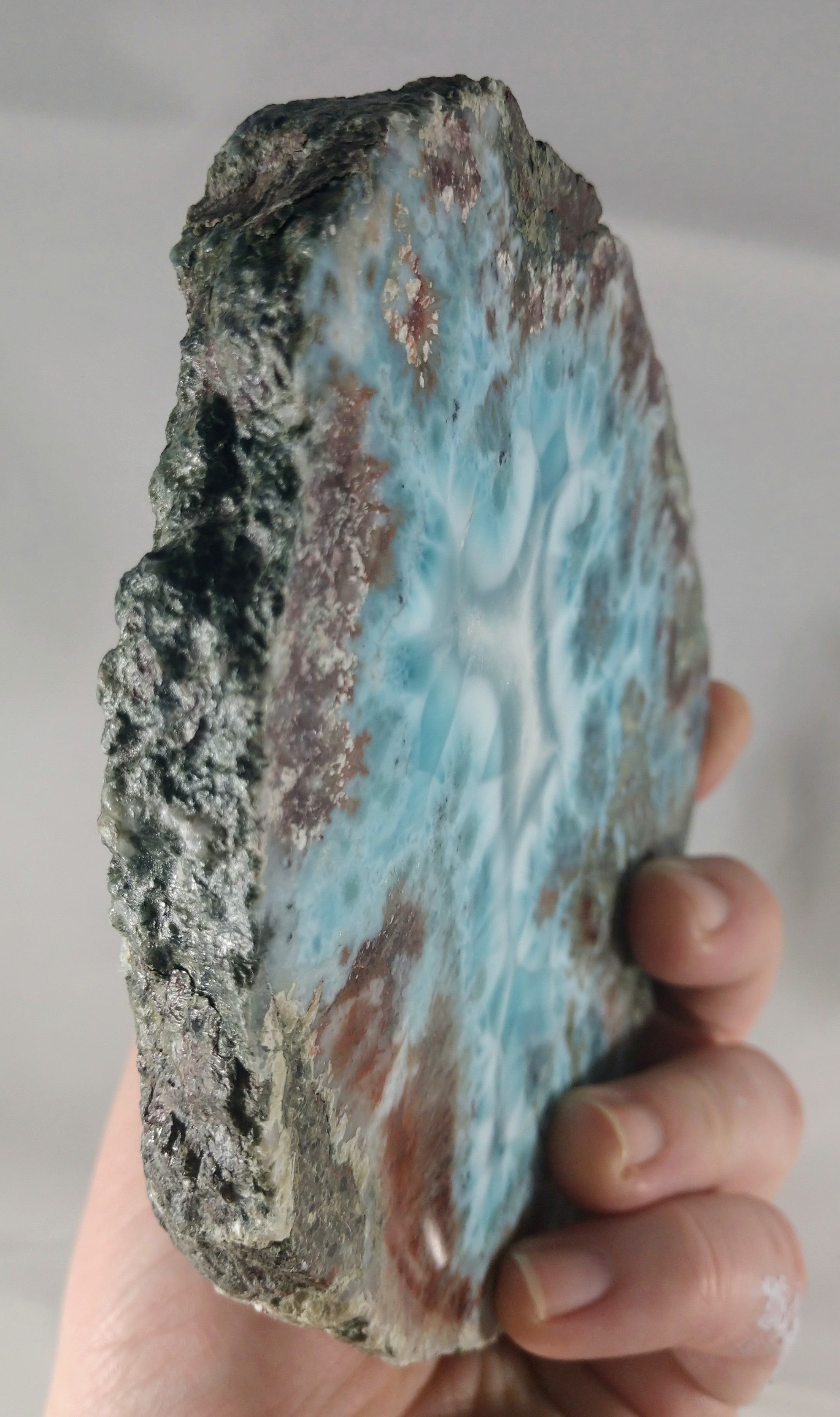 Larimar, One side polished
