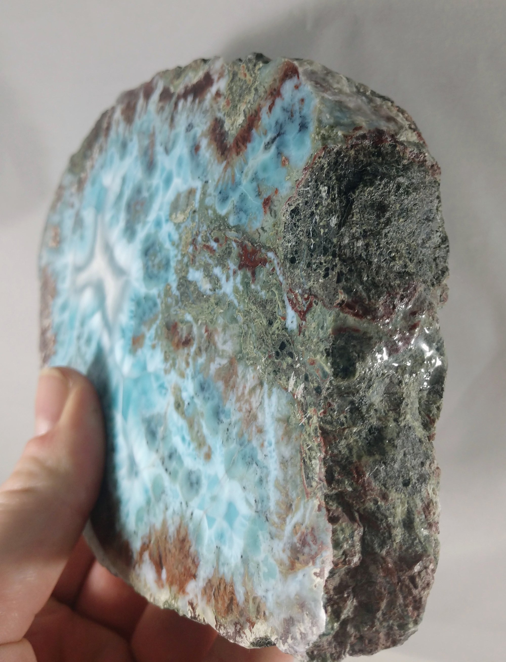 Larimar, One side polished
