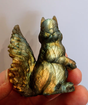 Labradorite Squirrel Carving