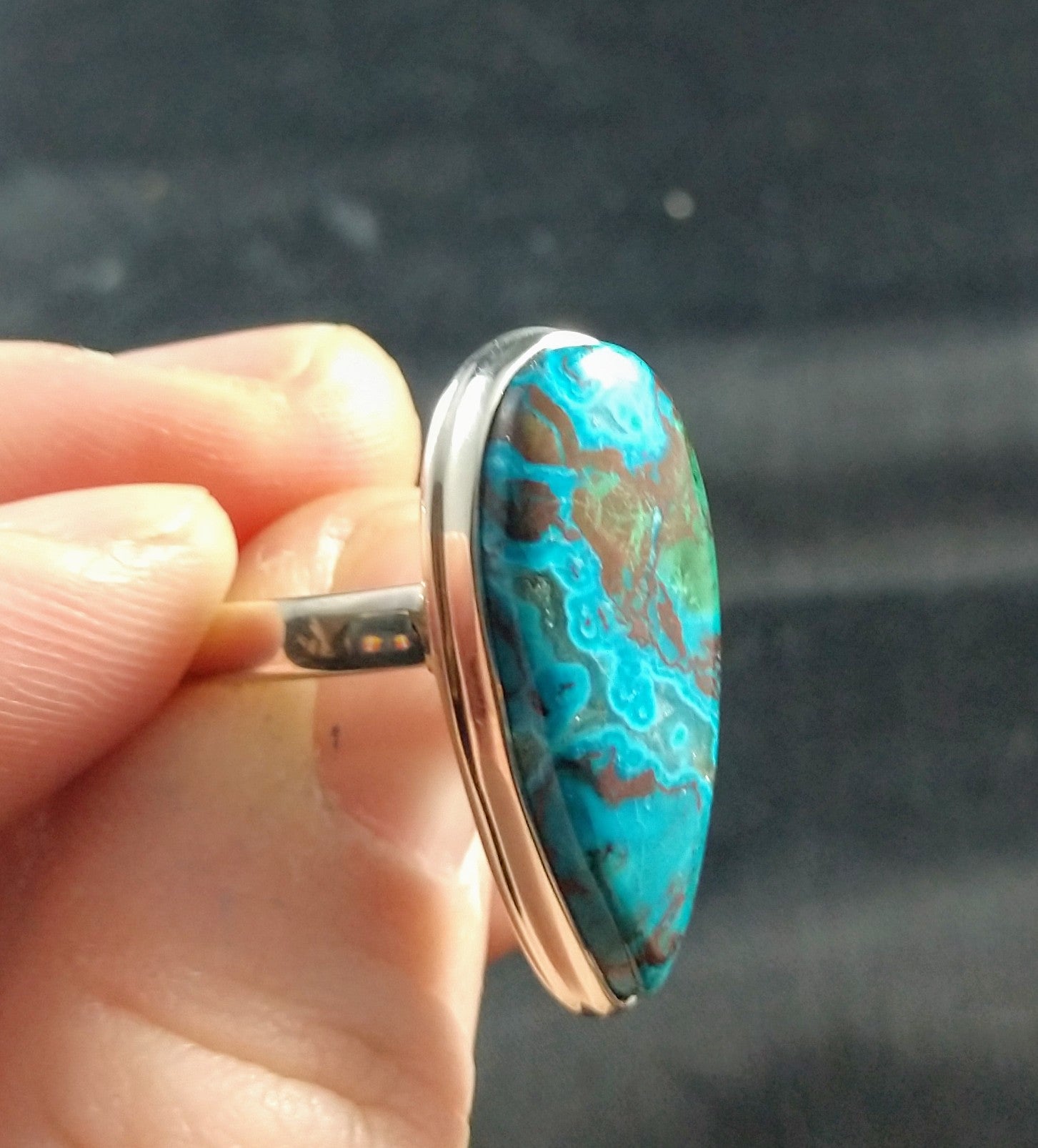 Chrysocolla Ring in Sterling Silver