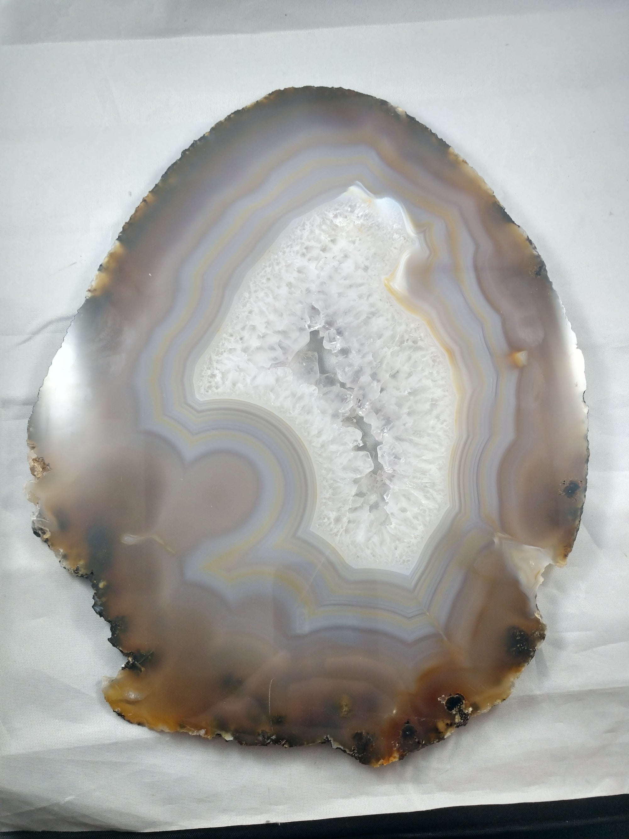 Agate Slice on Custom Wood Stand, Brasil