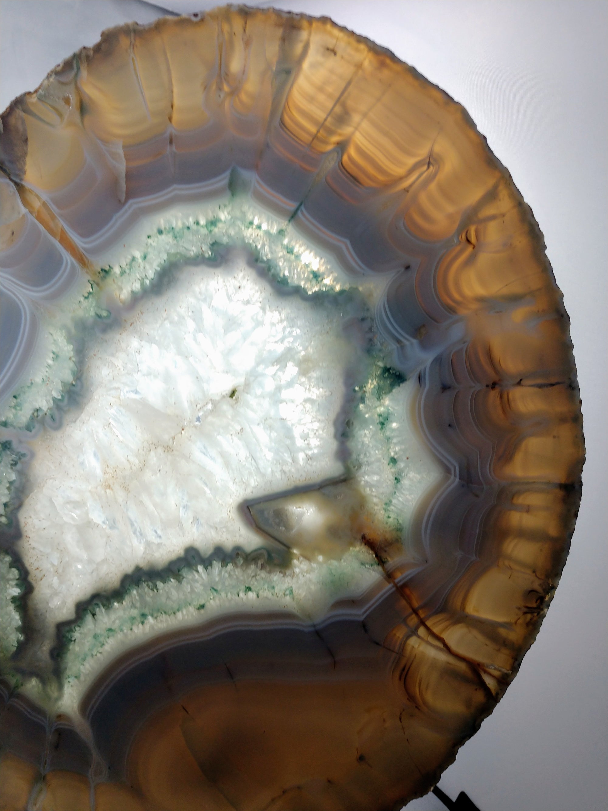 Agate Slice on Custom Wood Stand, Brasil