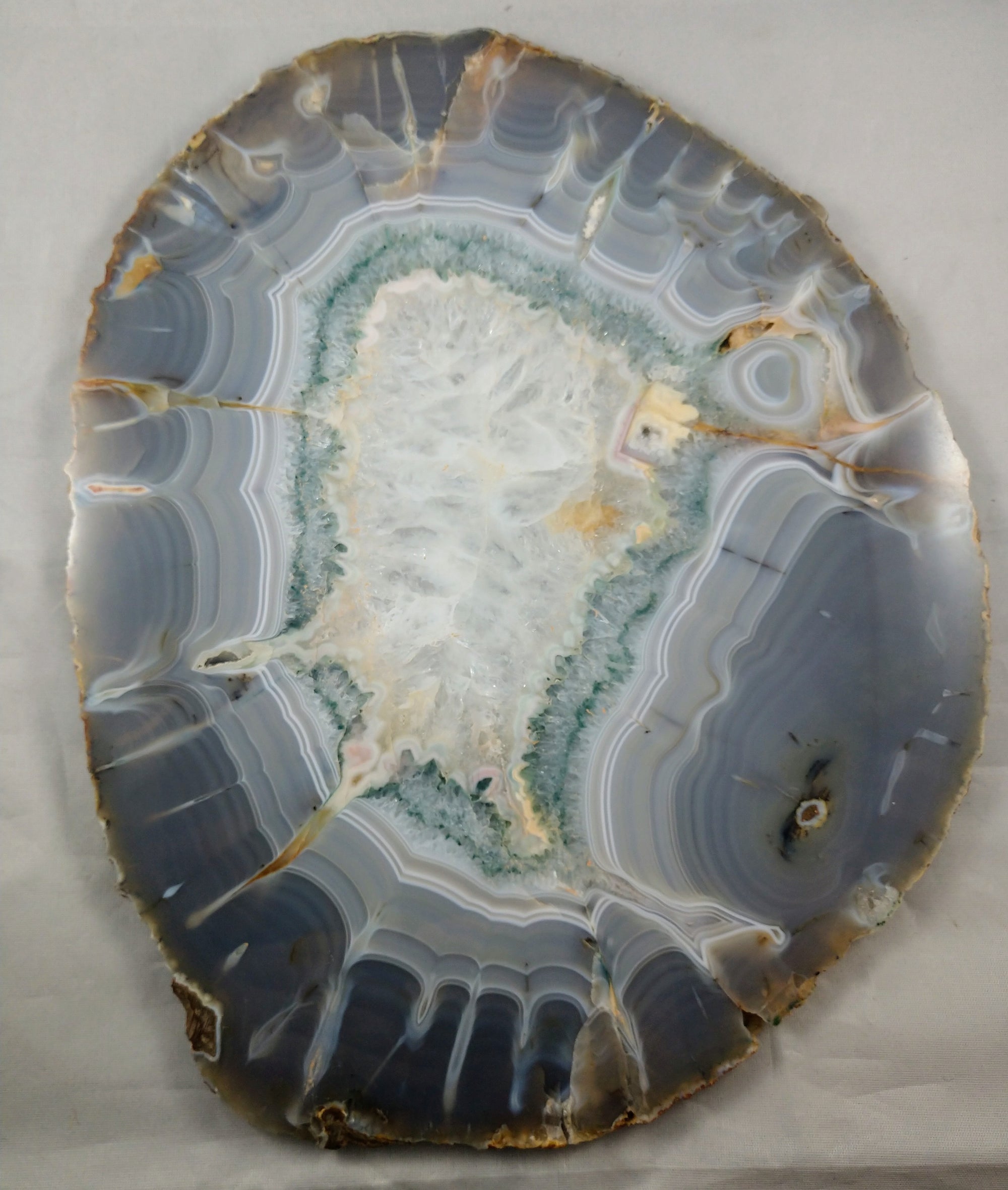Agate Slice on Custom Wood Stand, Brasil
