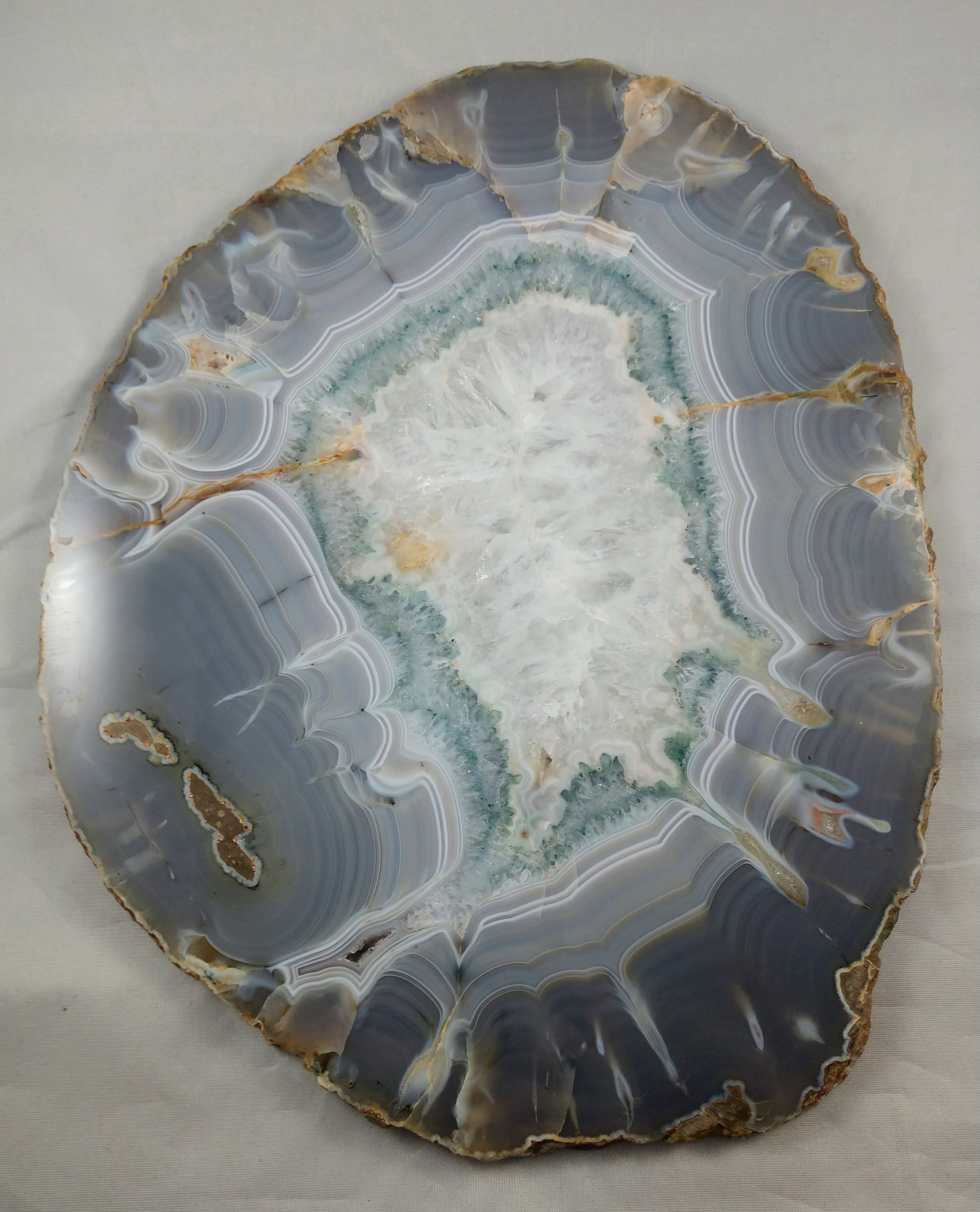 Agate Slice on Custom Wood Stand, Brasil