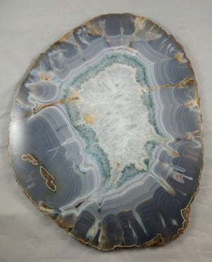 Agate Slice on Custom Wood Stand, Brasil