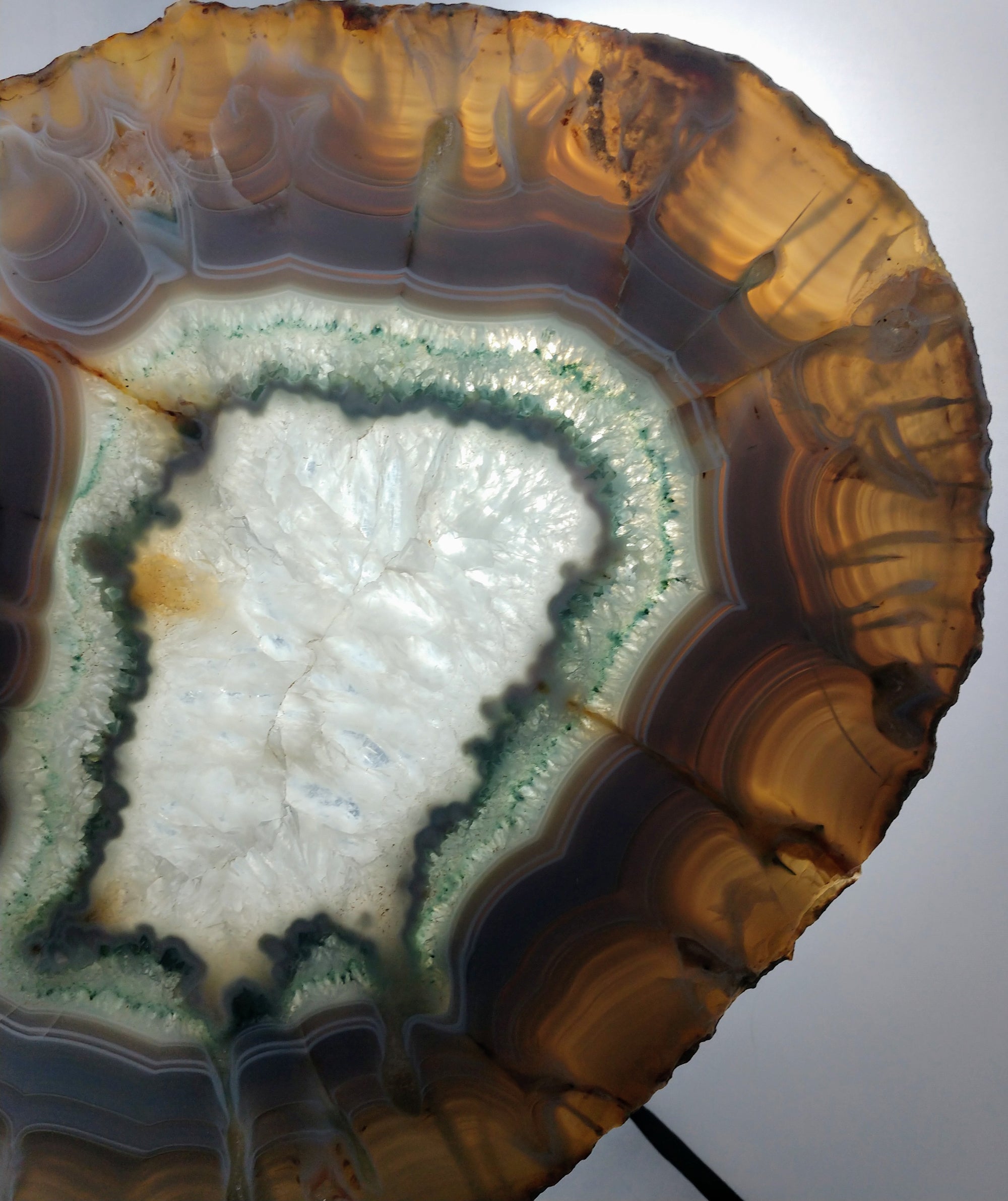 Agate Slice on Custom Wood Stand, Brasil