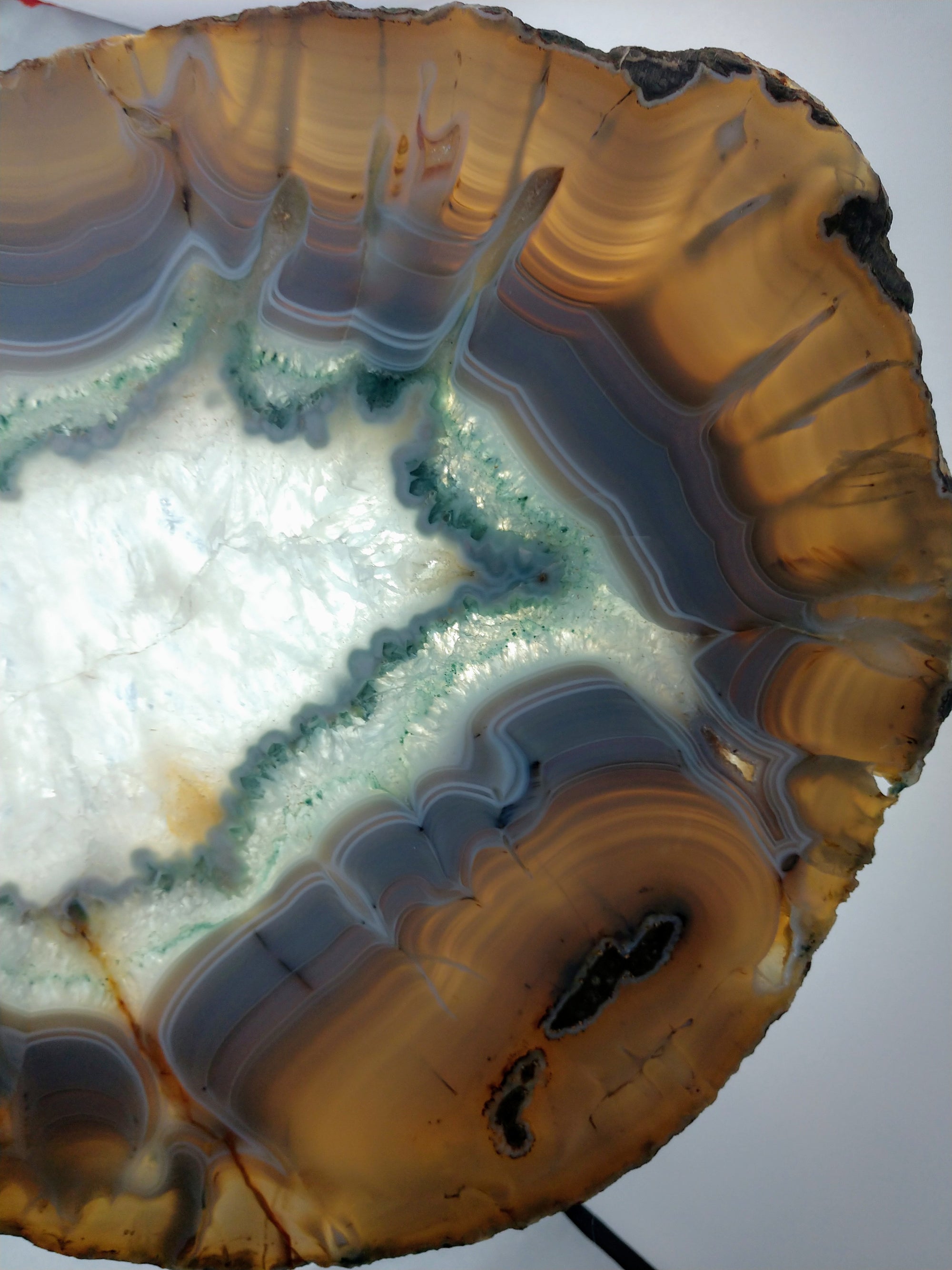 Agate Slice on Custom Wood Stand, Brasil
