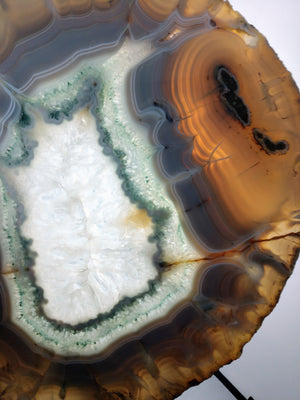 Agate Slice on Custom Wood Stand, Brasil