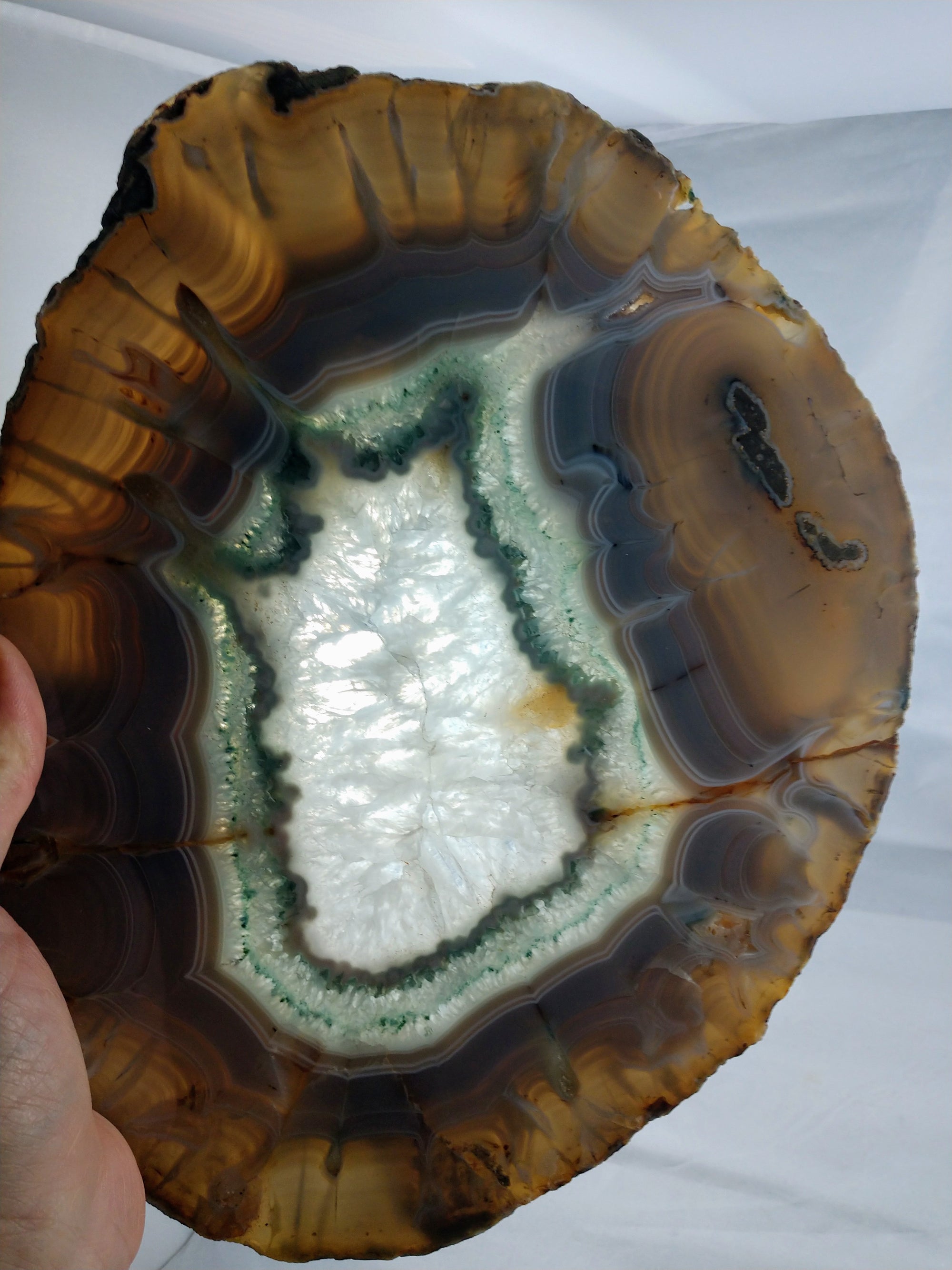 Agate Slice on Custom Wood Stand, Brasil