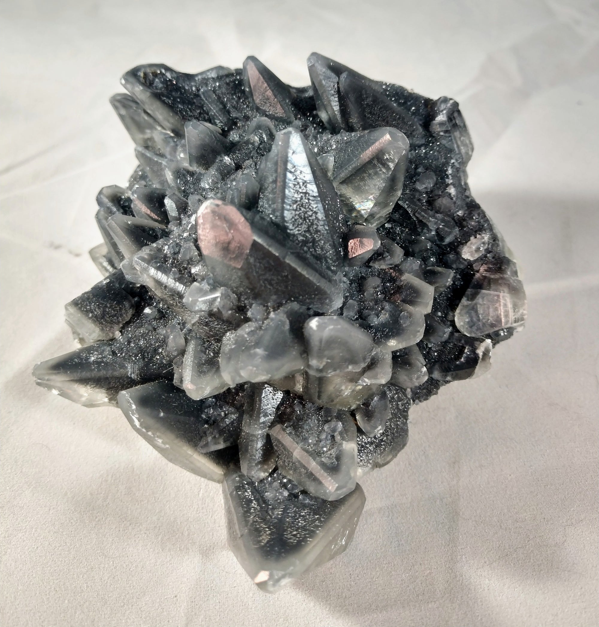 Dogtooth Calcite w/ Marcasite Phantoms