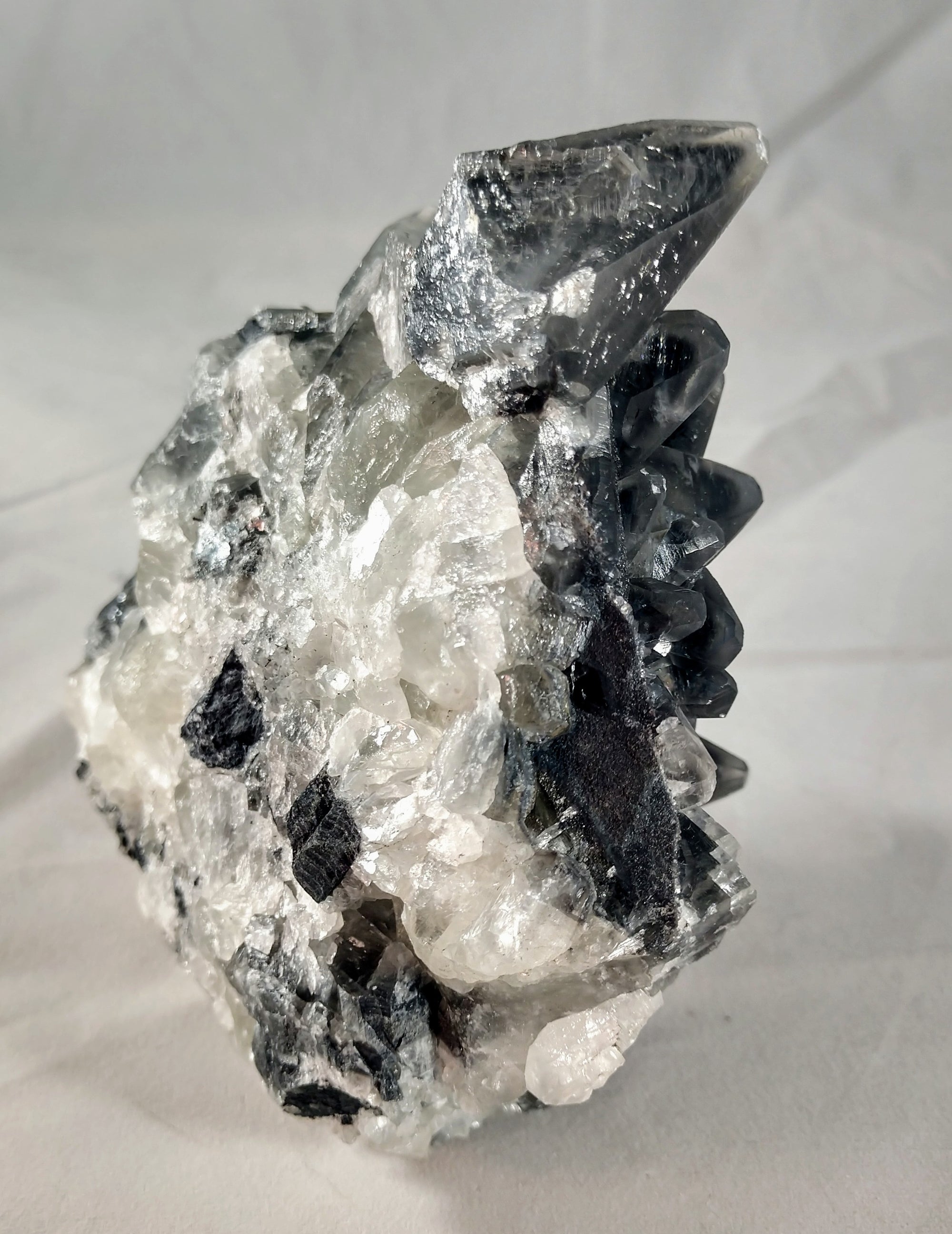 Dogtooth Calcite w/ Marcasite Phantoms
