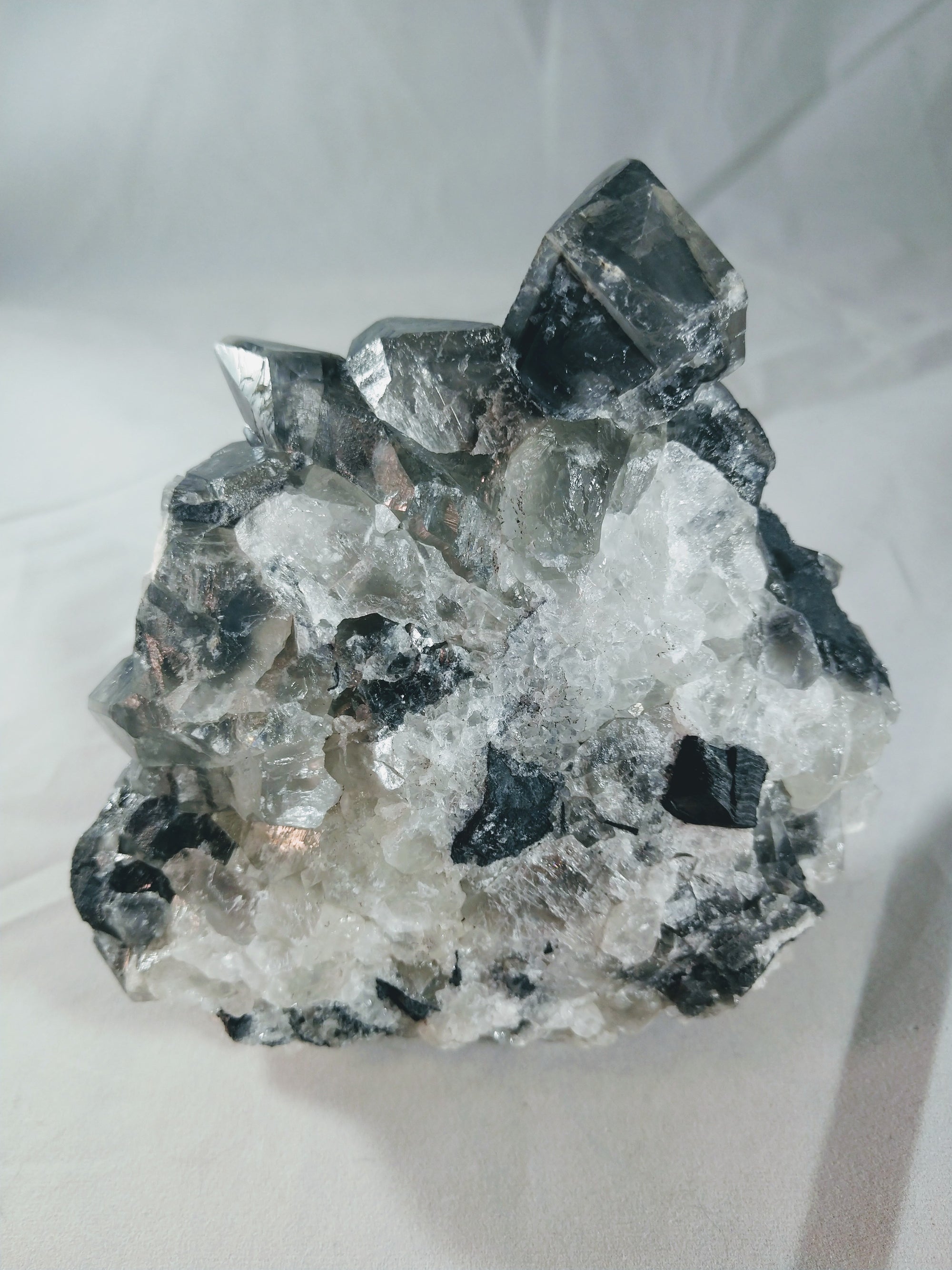 Dogtooth Calcite w/ Marcasite Phantoms