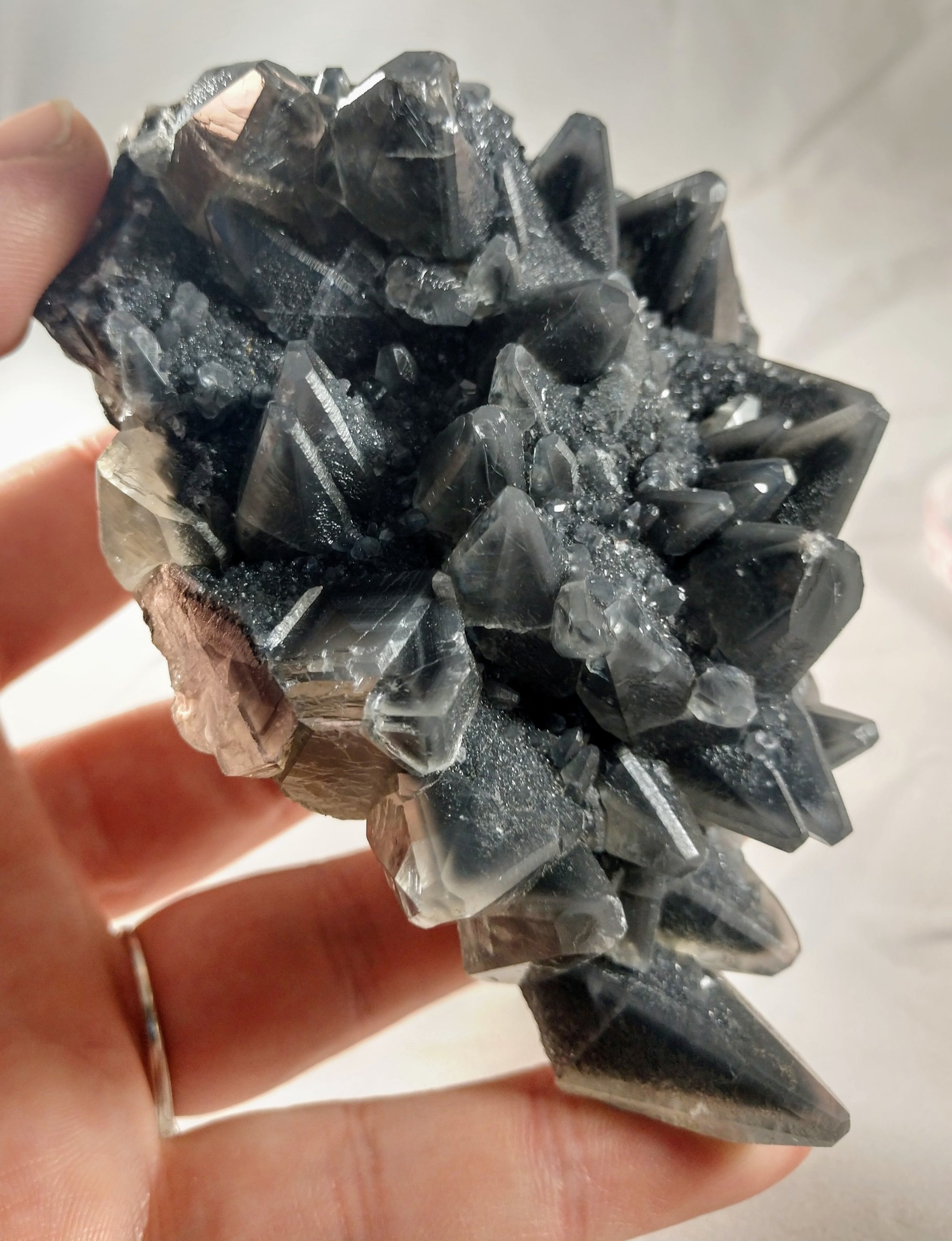 Dogtooth Calcite w/ Marcasite Phantoms