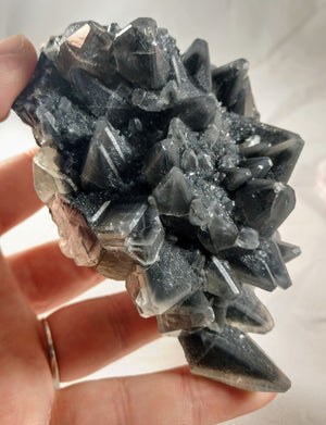 Dogtooth Calcite w/ Marcasite Phantoms
