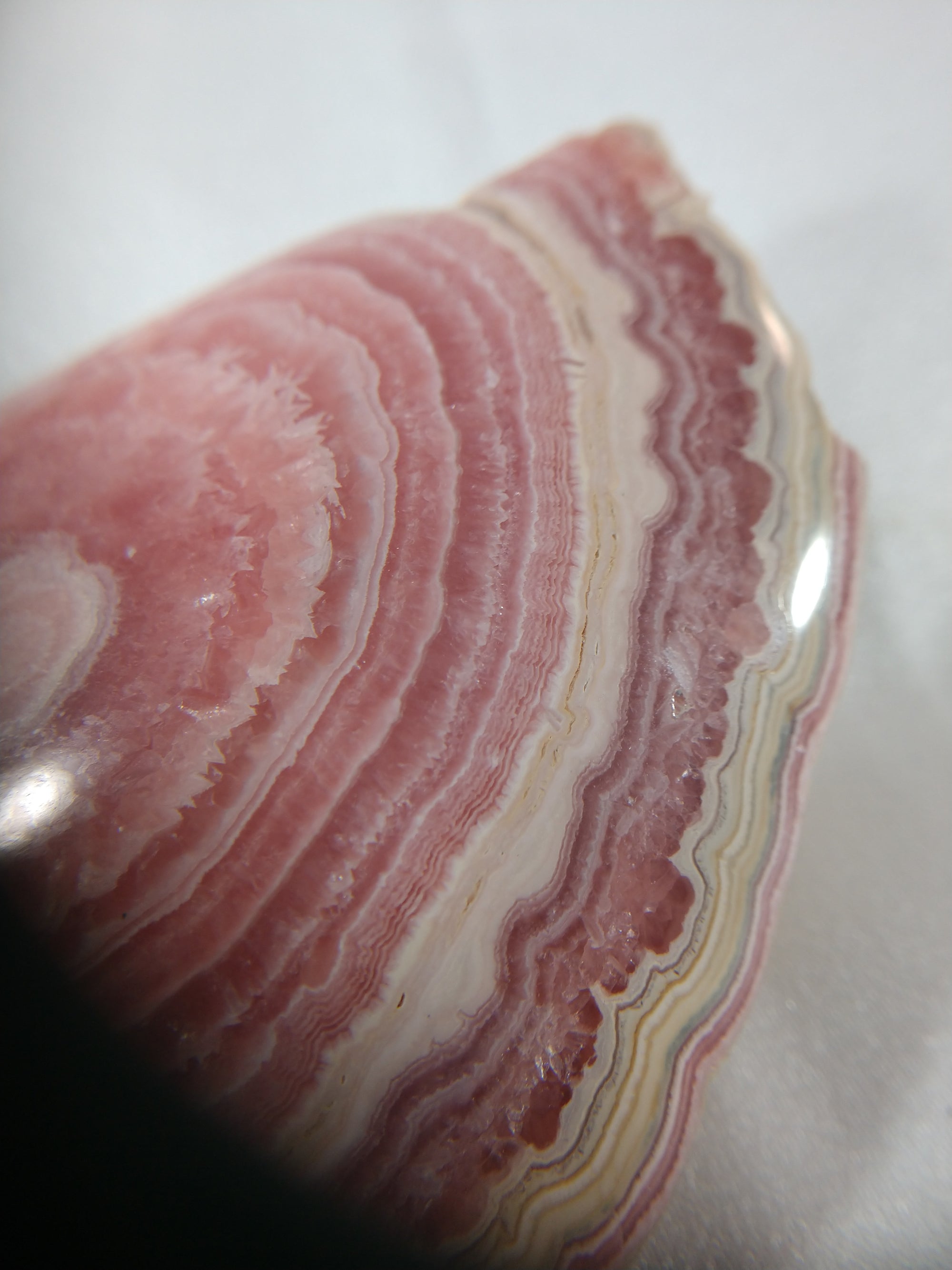 Rhodochrosite Stalactite Slice