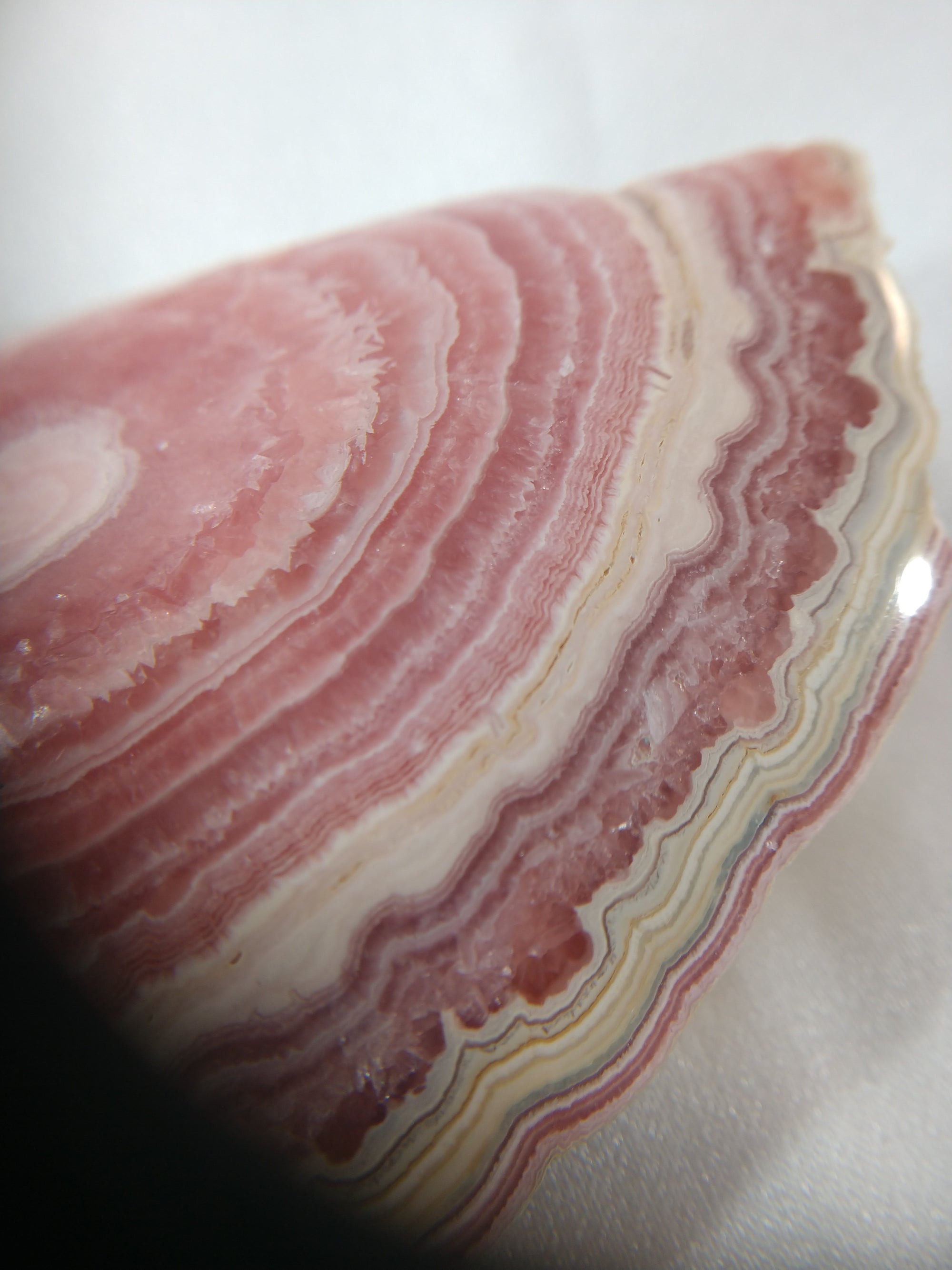 Rhodochrosite Stalactite Slice