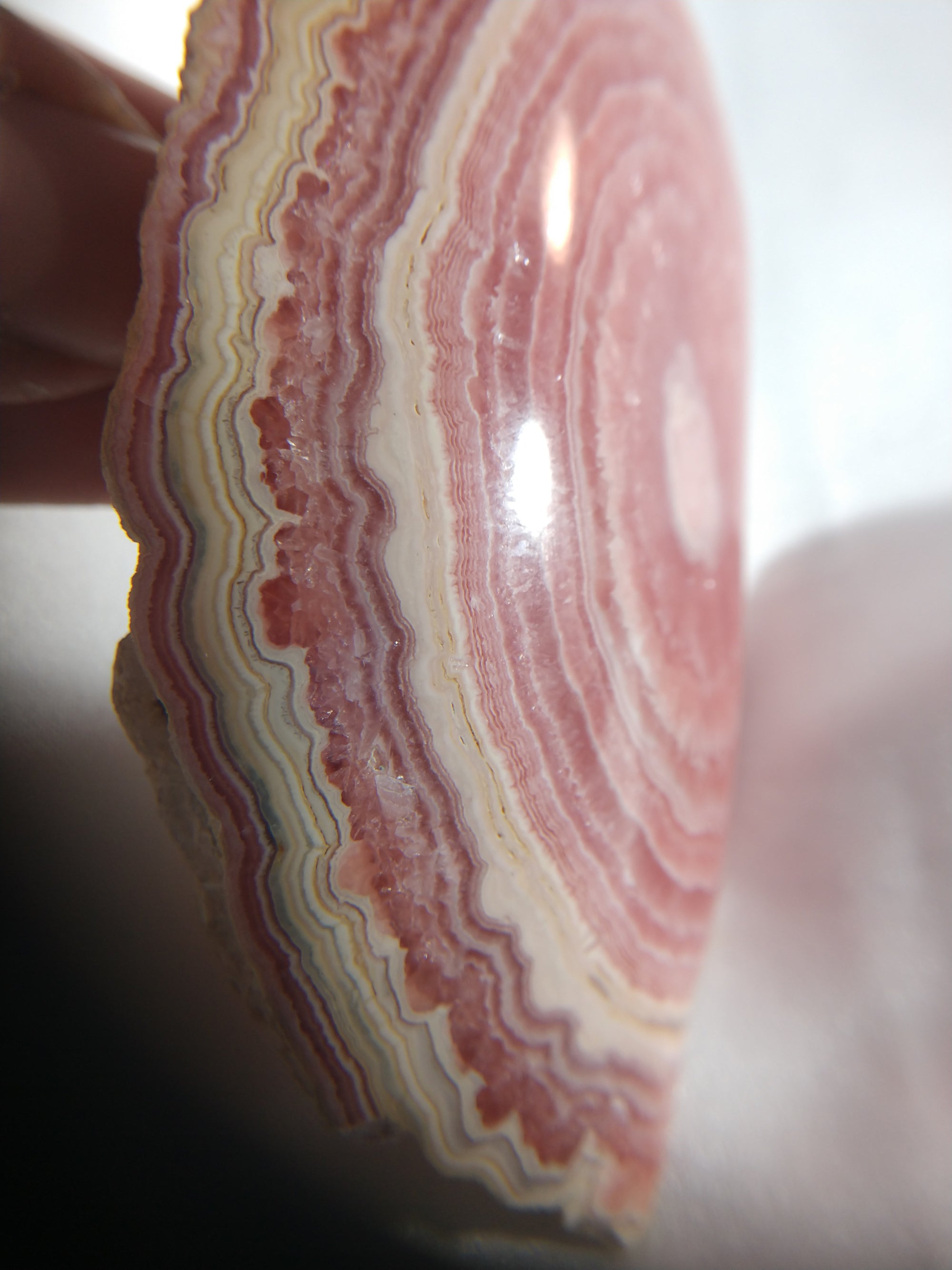 Rhodochrosite Stalactite Slice