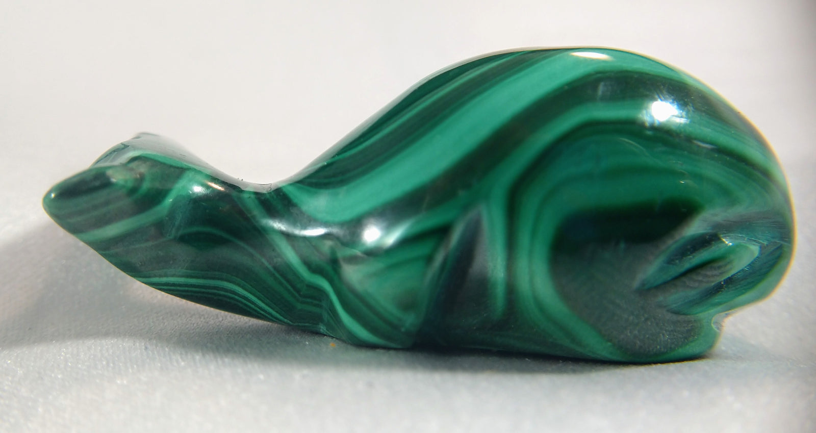 Malachite Whale Carving
