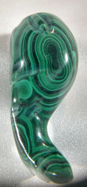 Malachite Whale Carving