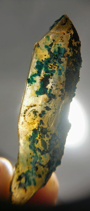 Chrysocolla over Quartz from Peru