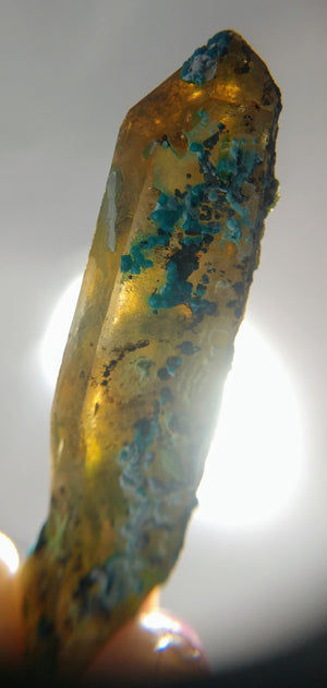 Chrysocolla over Quartz from Peru