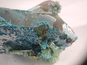 Chrysocolla over Quartz from Peru