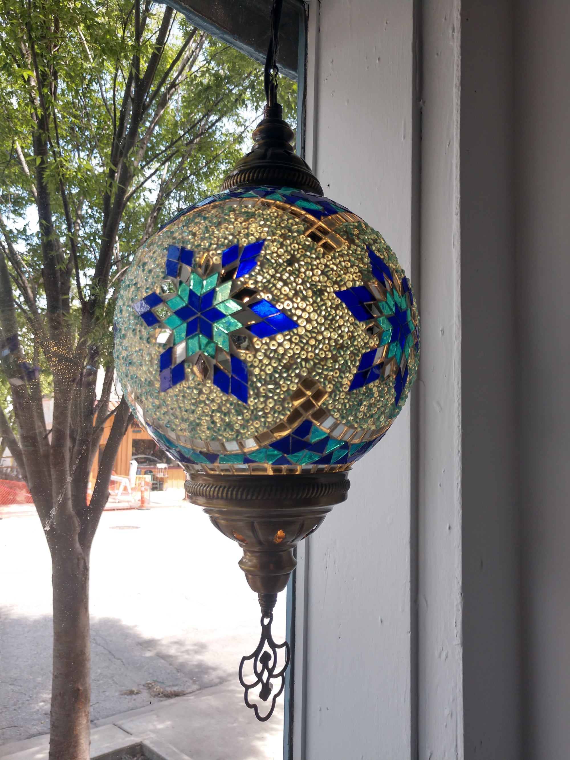 Hanging Glass Mosaic Lamp