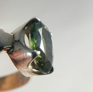 Faceted Moldavite Ring