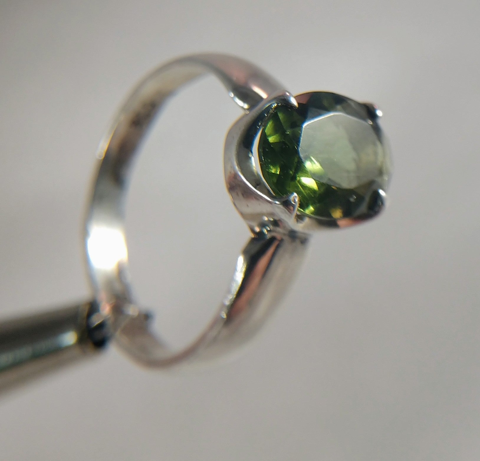 Faceted Moldavite Ring