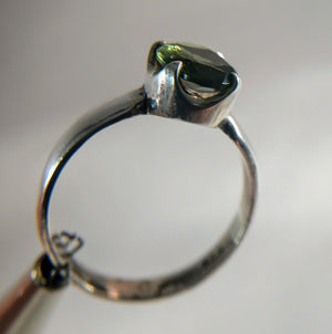 Faceted Moldavite Ring