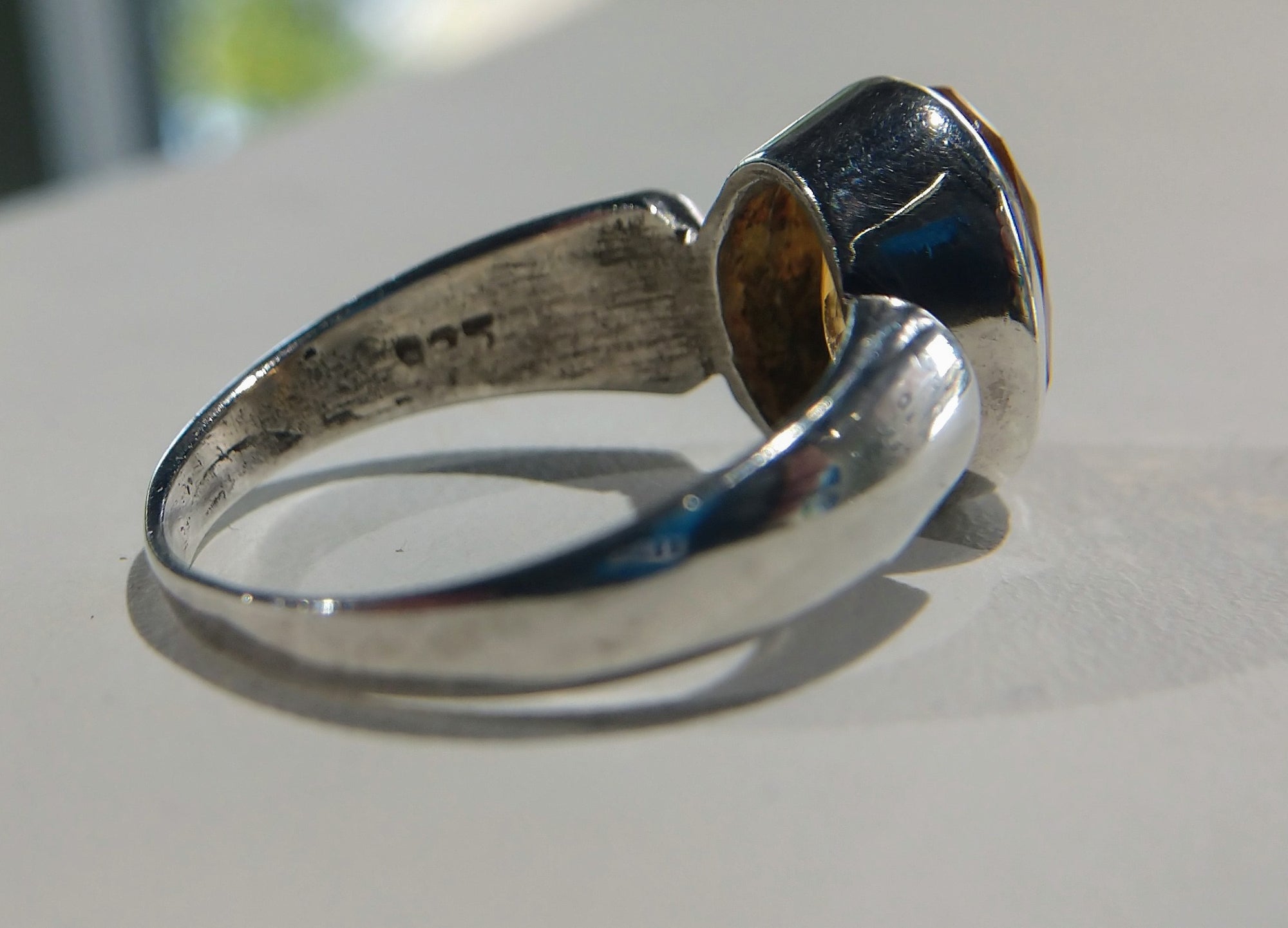 Faceted Natural Citrine Ring