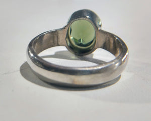 Faceted Moldavite Ring