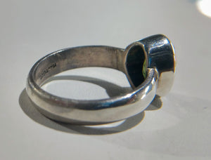Faceted Moldavite Ring