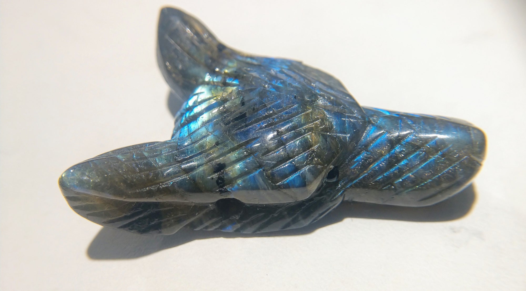 Labradorite Wolf Head Bead