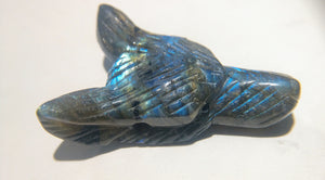 Labradorite Wolf Head Bead