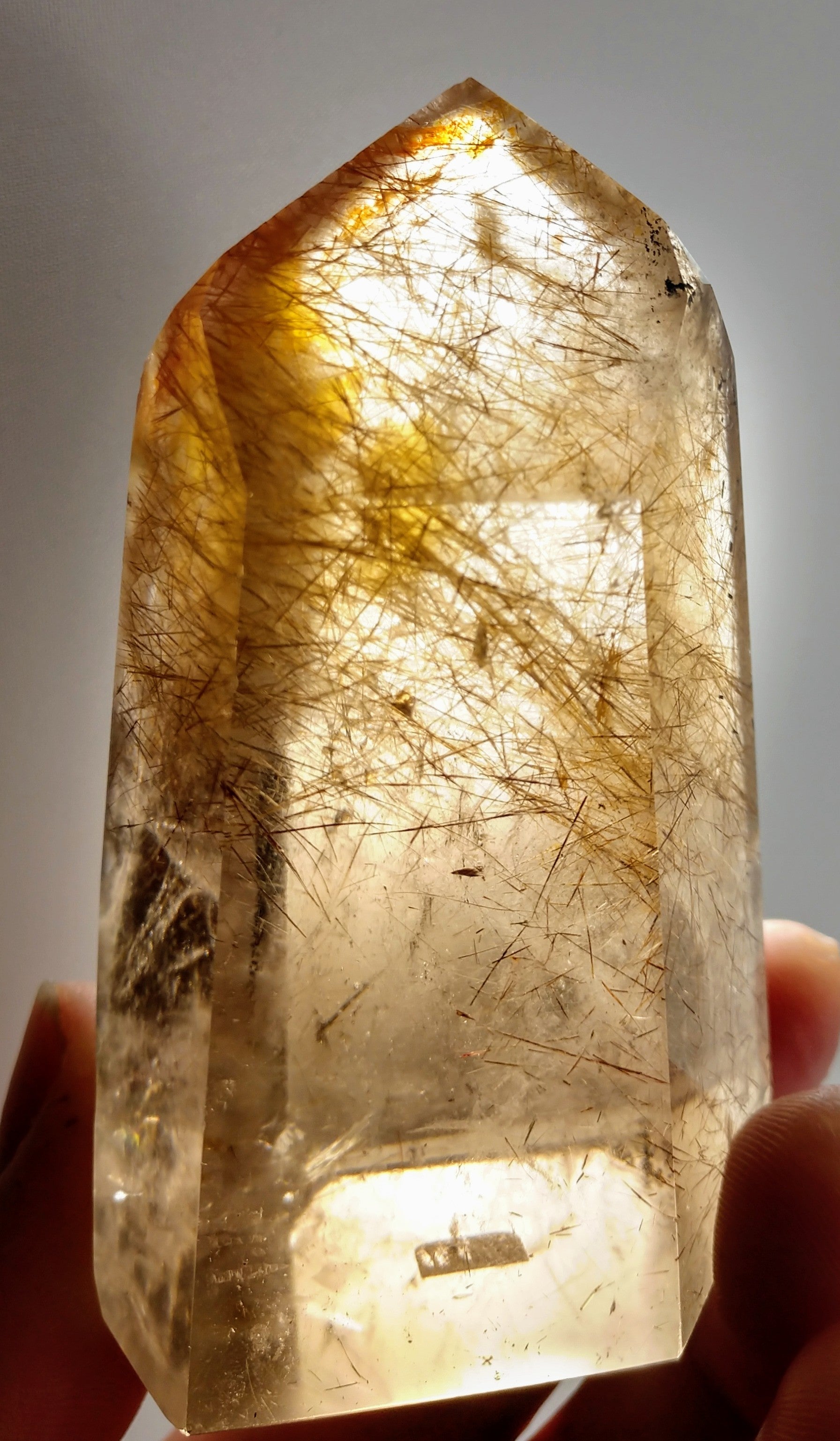 Rutilated Smoky Quartz Point