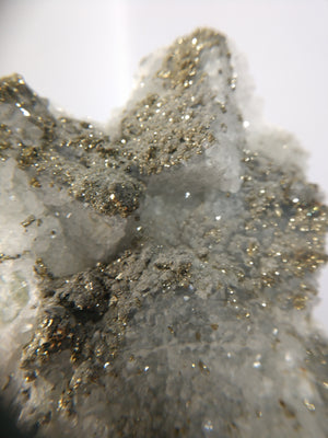 Quartz w/ Pyrite, Chalcopyrite on Fluorite (China)