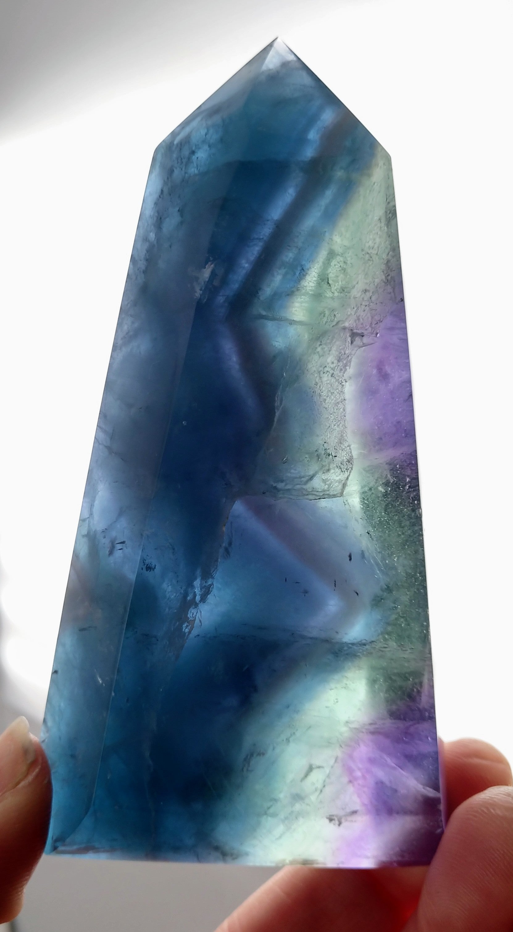 Rainbow Fluorite Point, China