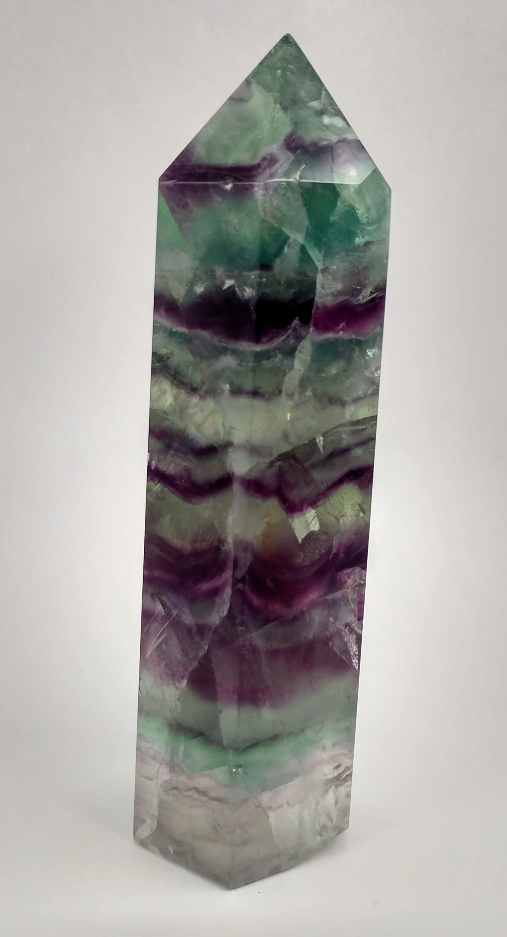 Rainbow Fluorite Point, China