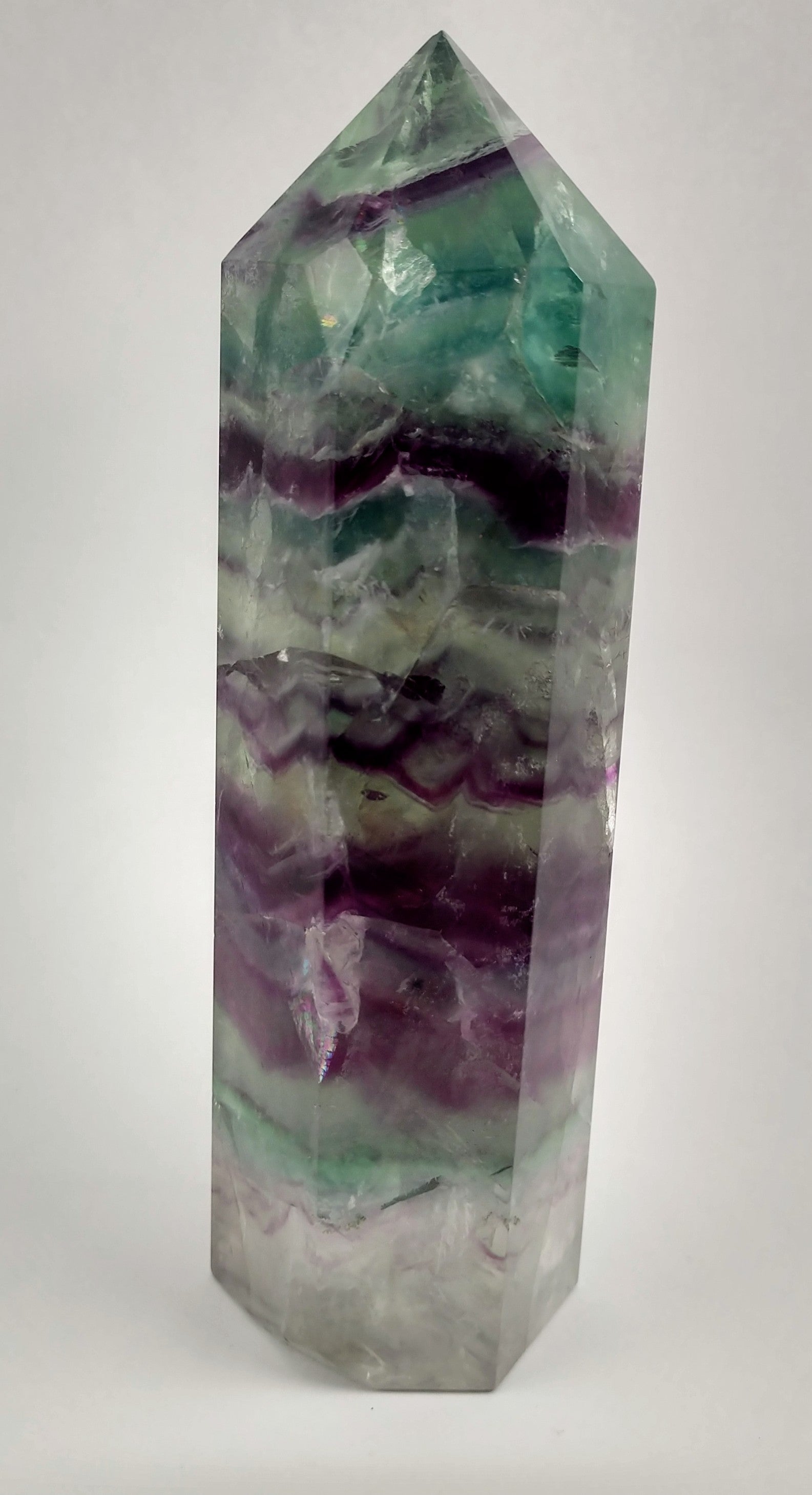 Rainbow Fluorite Point, China