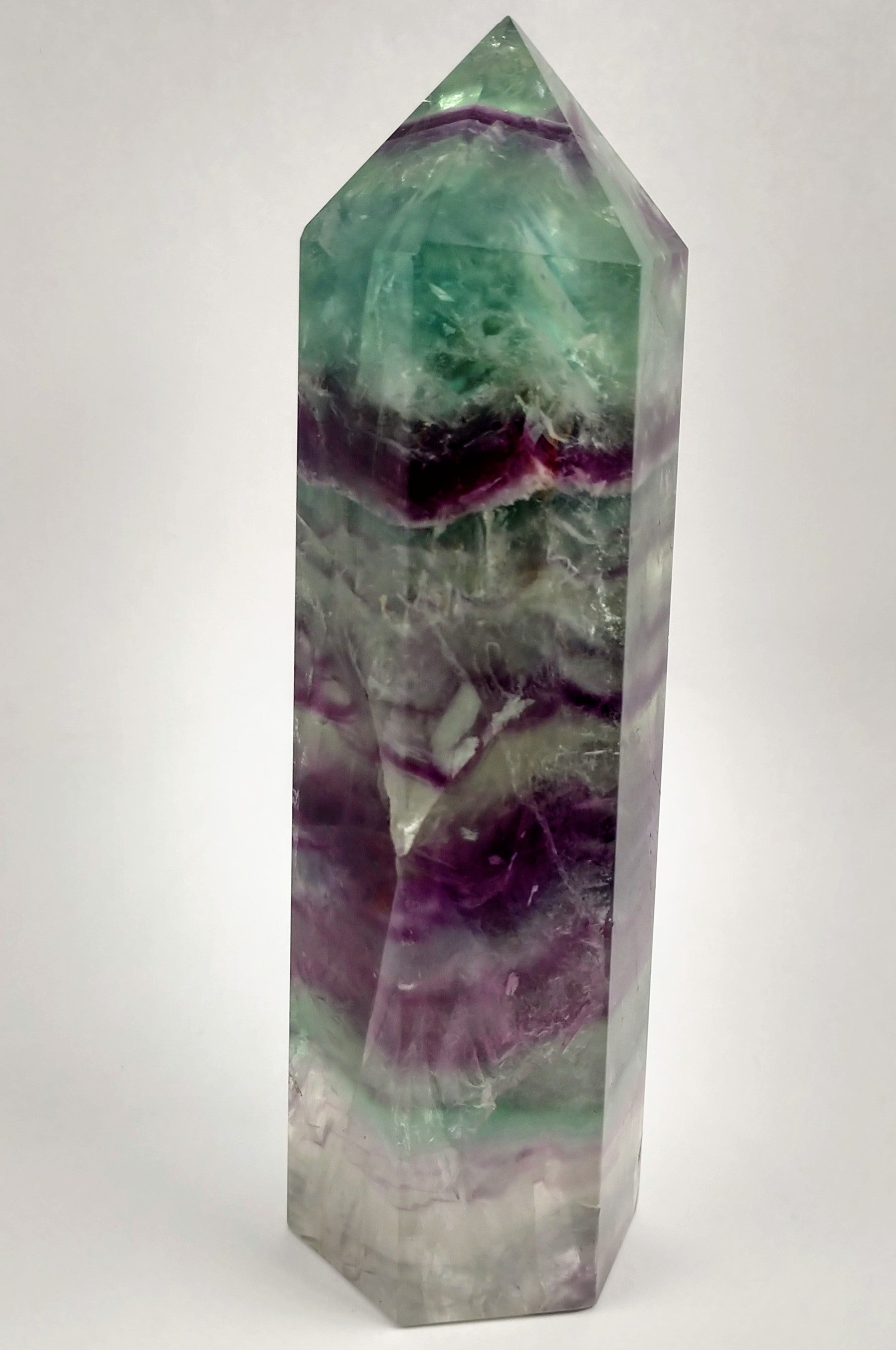 Rainbow Fluorite Point, China