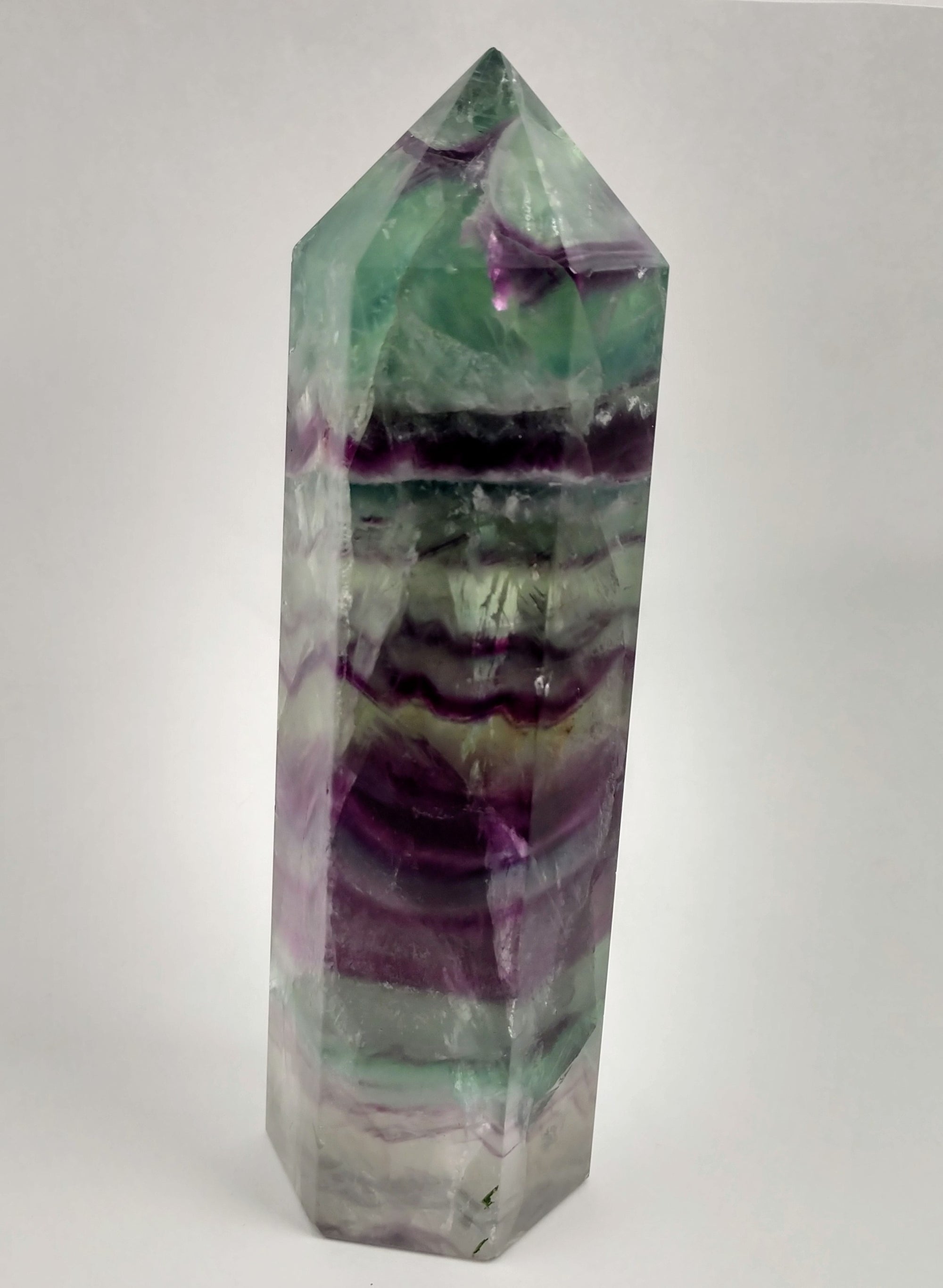 Rainbow Fluorite Point, China