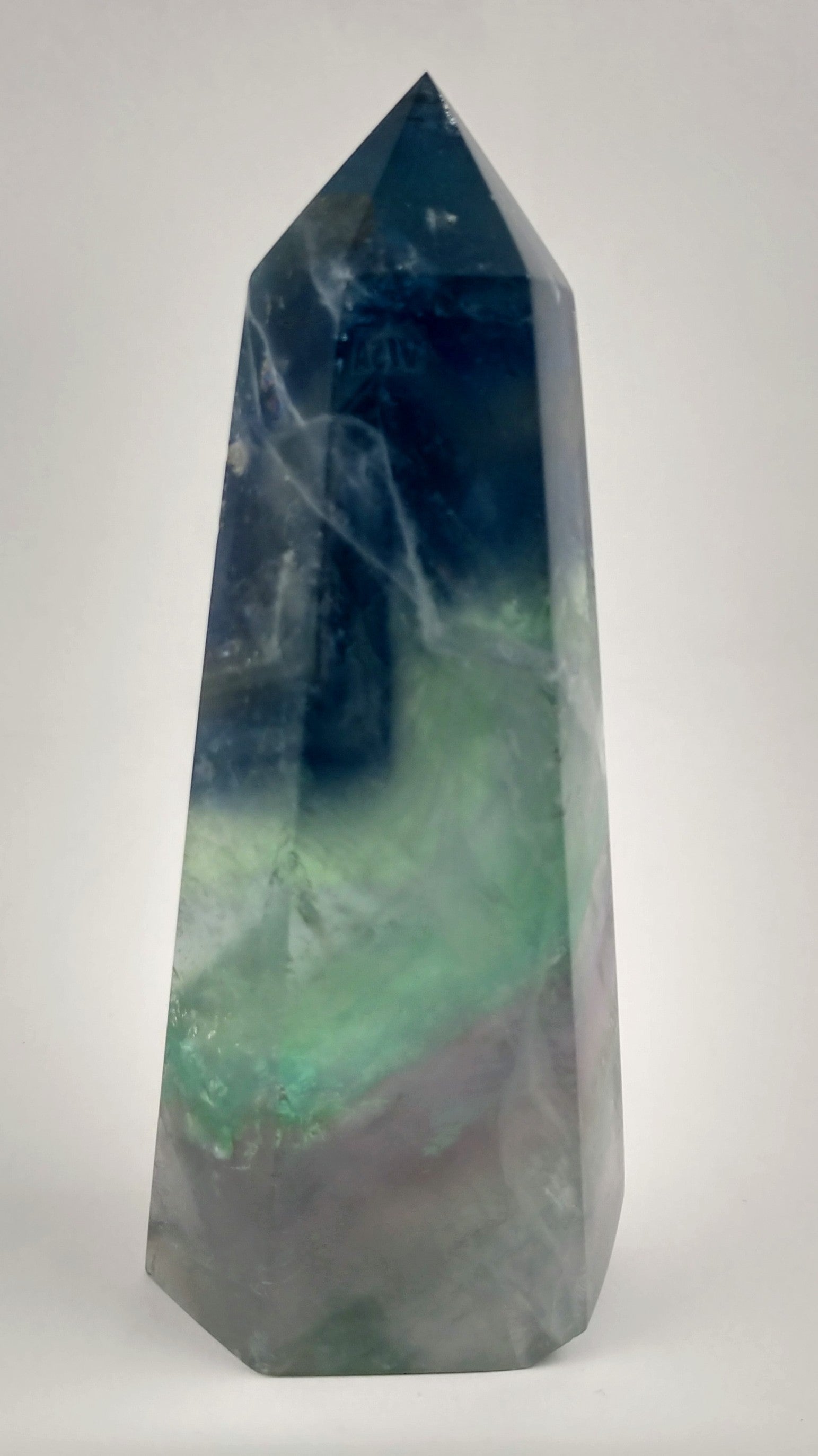 Rainbow Fluorite Point, China