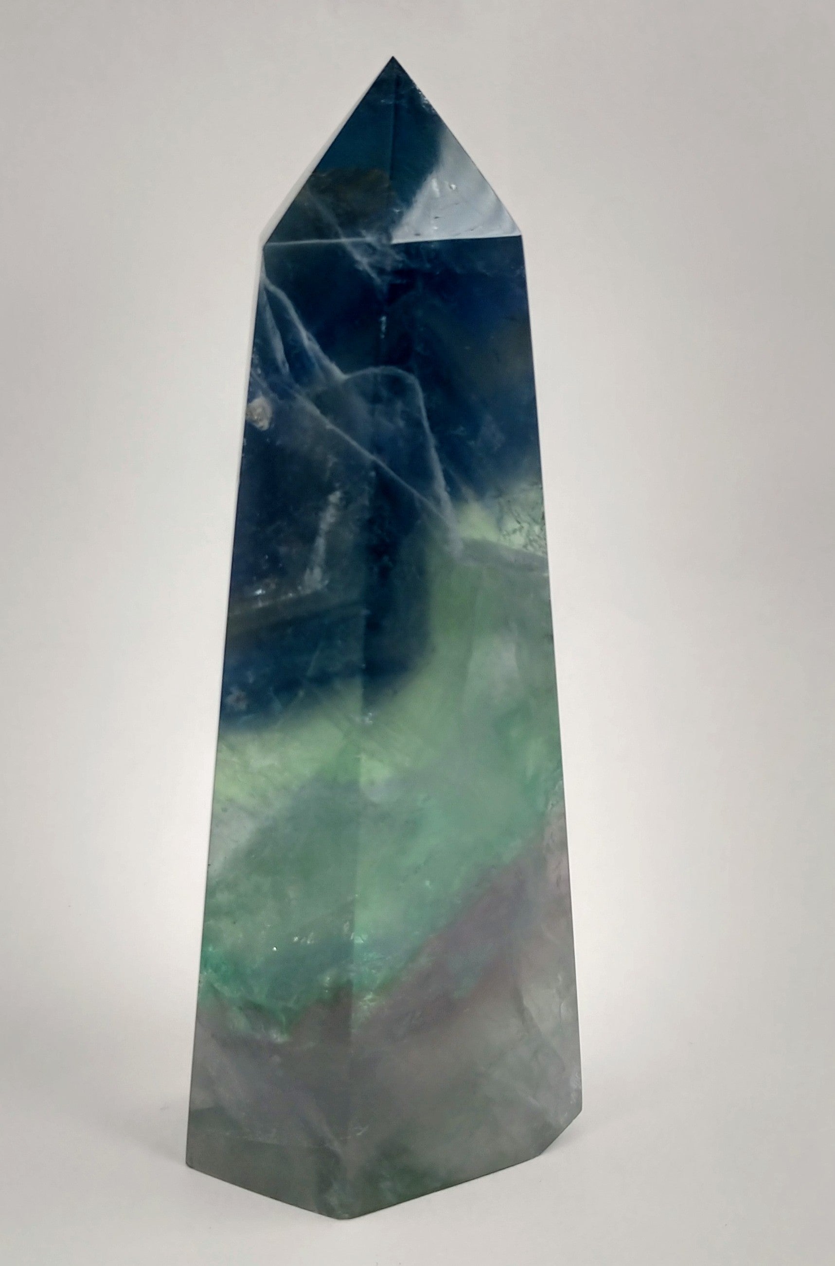 Rainbow Fluorite Point, China
